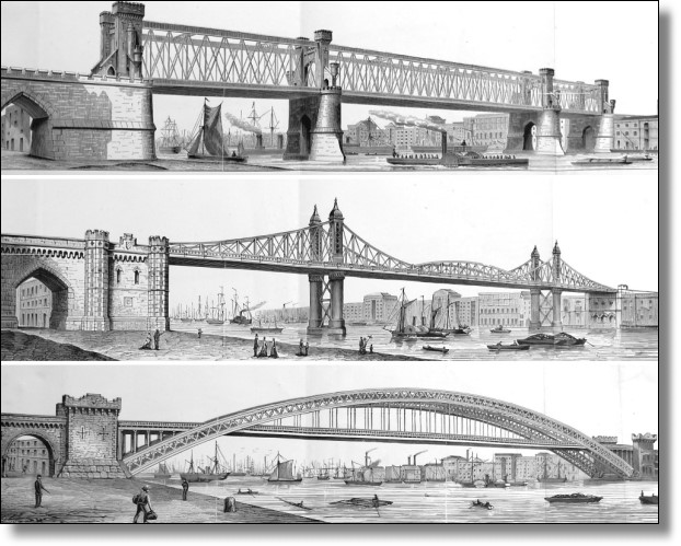 Joseph Bazalgettes alternative Vorschläge für die Tower Bridge