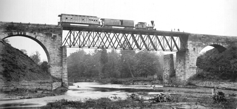 Die Ashtabulabrücke vor dem Einsturz